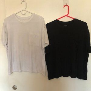 Pack of two! White and black boxy tees!